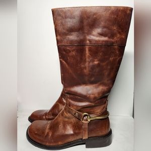 Tall brown leather boots size 9.5
